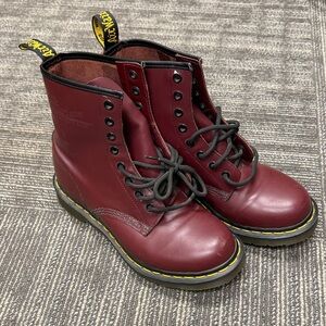 Dr. Martens Burgundy Lace-Up Boots